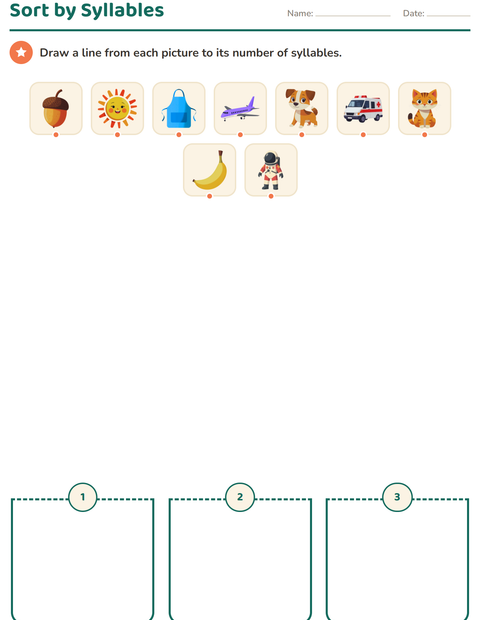 Preview of Sounds & Syllables worksheet for kindergarten