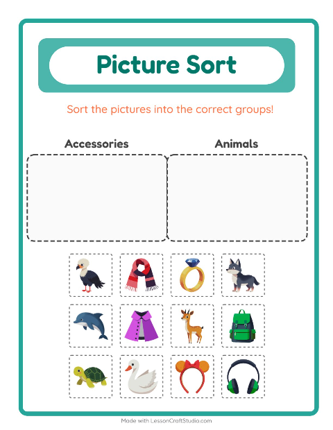 Preview of Find Objects worksheet featuring Animals for kindergarten