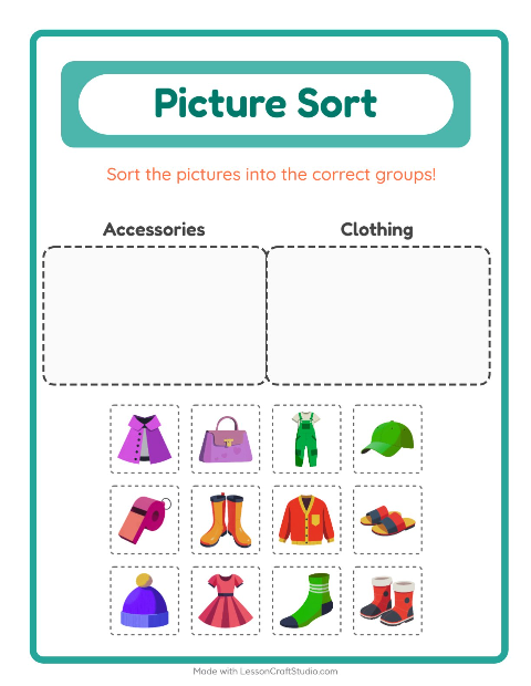 Preview of Missing Pieces worksheet featuring Clothing for kindergarten