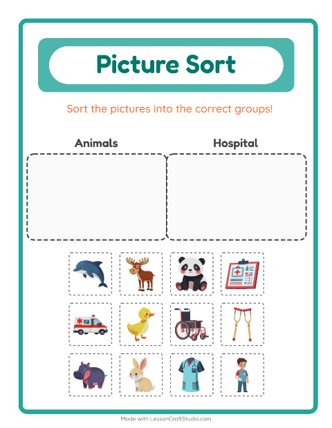 Preview of Picture Sudoku worksheet featuring Zoo Animals for kindergarten