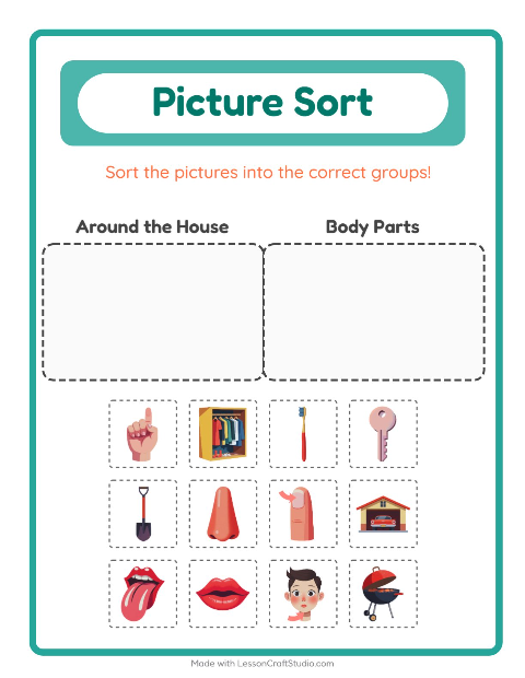 Preview of Find And Count worksheet featuring Body Parts for preschool