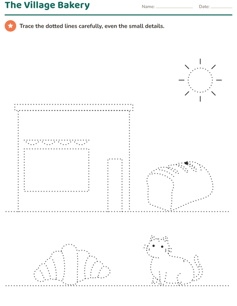 Easy Tracing Pictures for Kids – Printable PDF · LessonCraftStudio