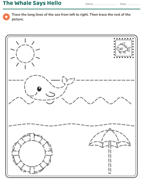 Preview of Picture Tracing worksheet for kindergarten