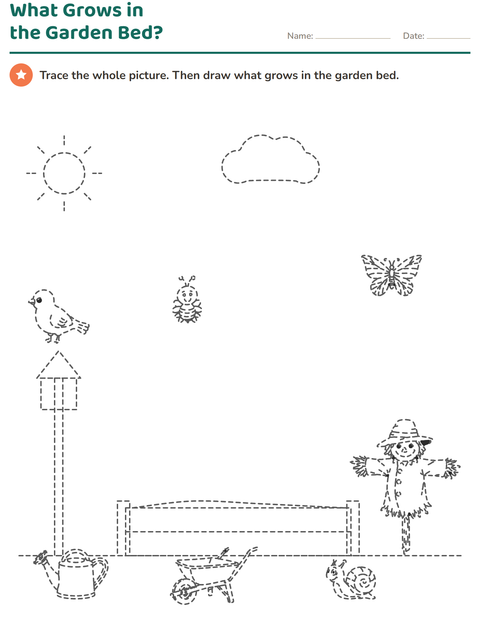 Preview of Picture Tracing worksheet for grade 1