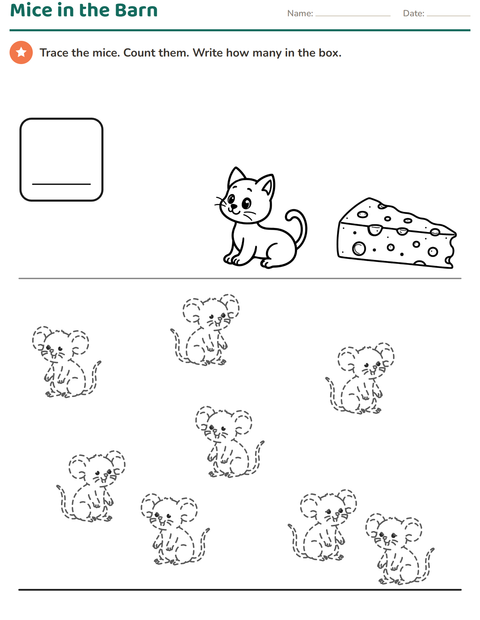 Preview of Picture Tracing worksheet for kindergarten