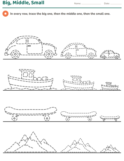 Preview of Picture Tracing worksheet for kindergarten
