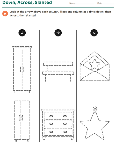 Straight-Line Picture Tracing: Down, Across and Slanted