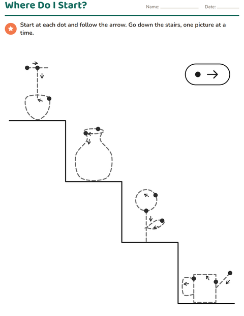 Preview of Picture Tracing worksheet for kindergarten