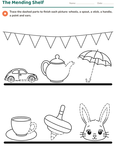 Preview of Picture Tracing Sheets: Finish the Picture