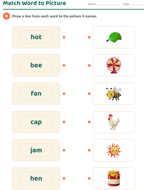 Preview of Picture Vocabulary worksheet for kindergarten