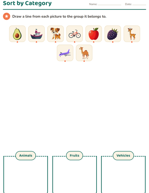 Preview of Picture Vocabulary worksheet for kindergarten