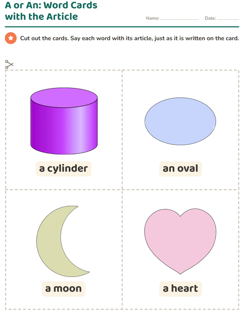 Preview of Picture Word Cards worksheet featuring Shapes for kindergarten