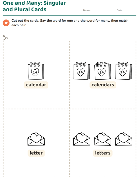 Preview of Picture Word Cards worksheet featuring Valentine BW 2 for kindergarten
