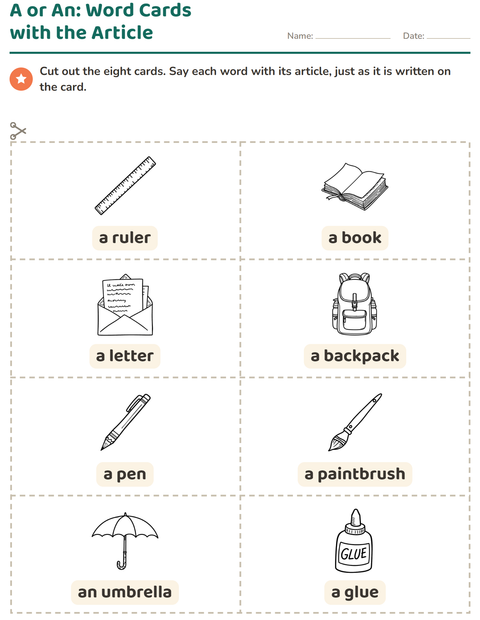 Preview of Picture Word Cards worksheet featuring Education BW for kindergarten