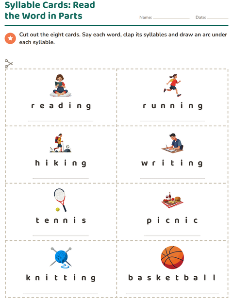 Preview of Picture Word Cards worksheet featuring Activities for grade 1