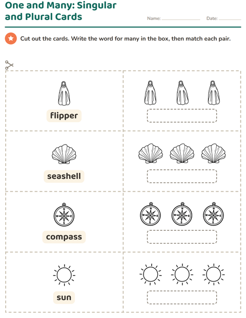 Preview of Picture Word Cards worksheet featuring Beach BW for kindergarten