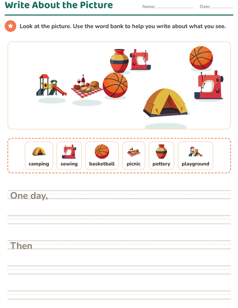 Preview of Picture Writing Prompts worksheet featuring Activities for grade 2