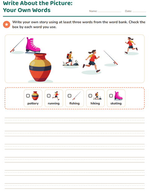 Preview of Picture Writing Prompts worksheet featuring Activities for grade 2