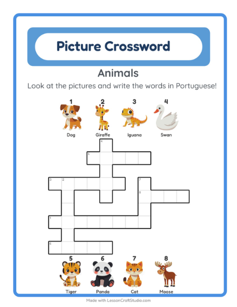 Picture crossword – Animals