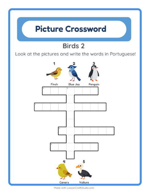 Picture crossword – More Birds