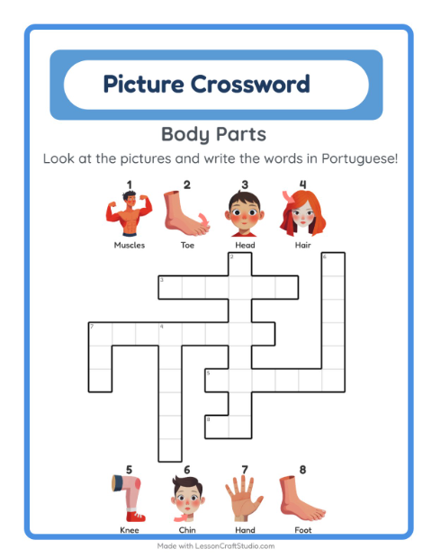 Picture crossword – Body Parts