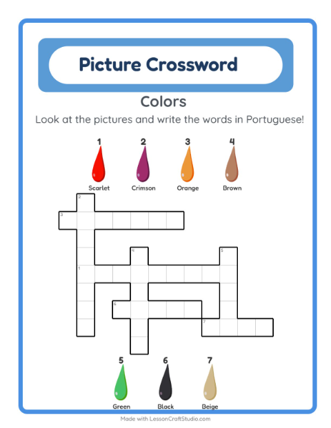 Picture crossword – Colors