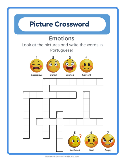 Picture crossword – Feelings