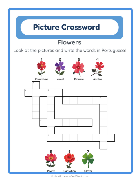 Picture crossword – Flowers