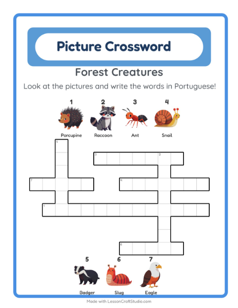 Picture crossword – Forest Creatures