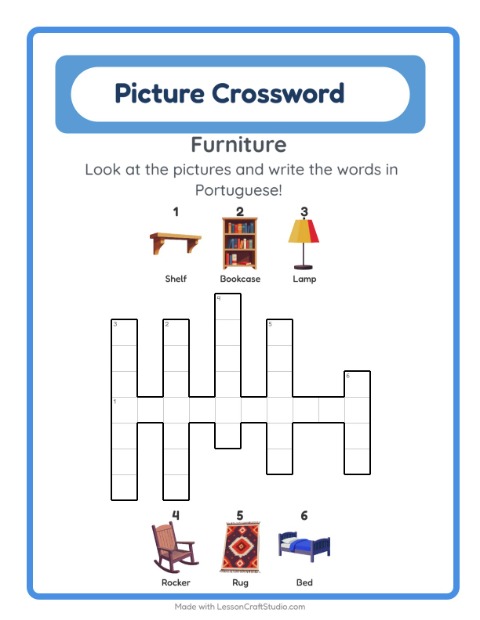 Picture crossword – Furniture
