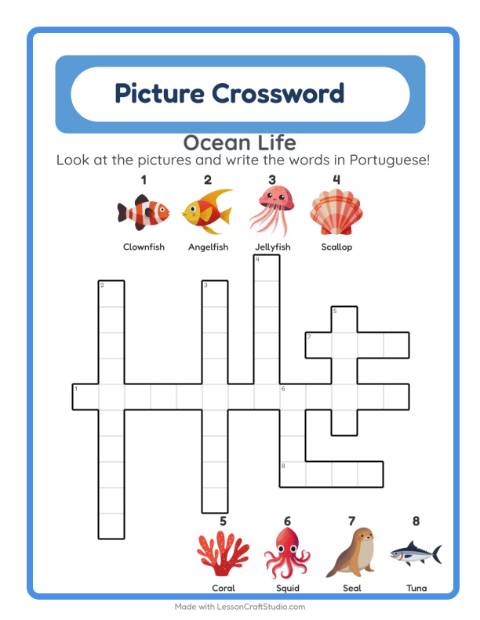 Picture crossword – Ocean Life