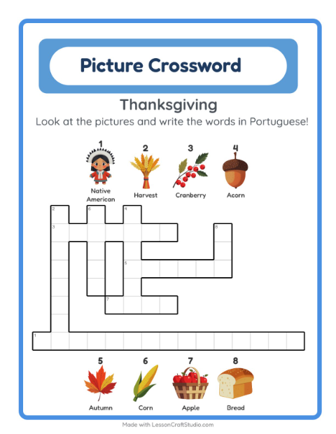 Picture crossword – Thanksgiving