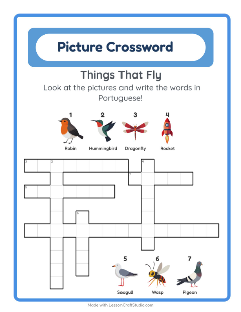 Picture crossword – Things That Fly