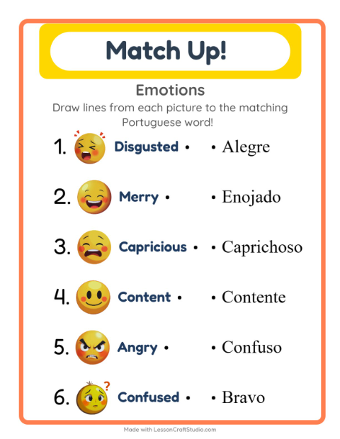 Picture-word match – Feelings