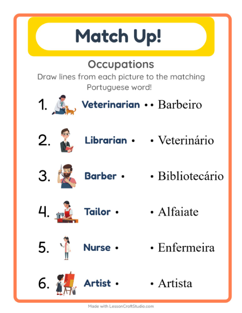 Picture-word match – Community Helpers
