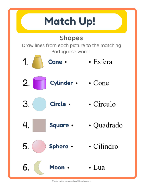 Picture-word match – Shapes