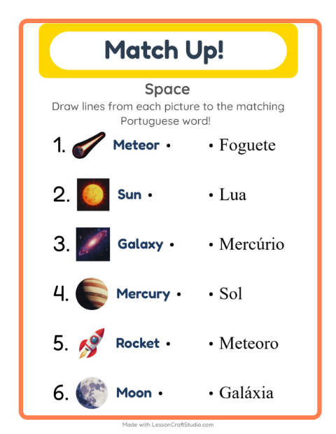 Picture-word match – Space