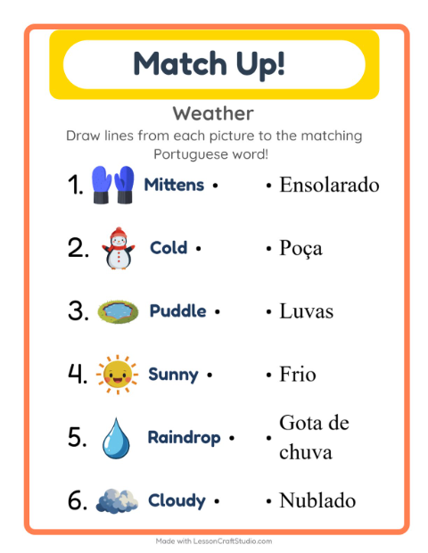Picture-word match – Weather