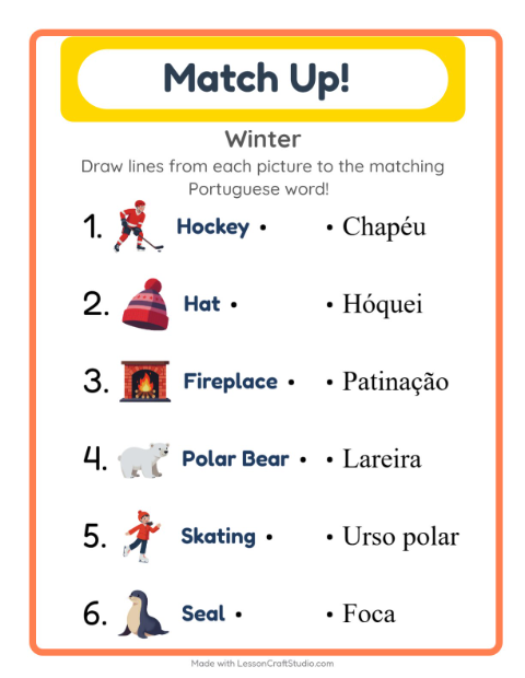 Picture-word match – Winter