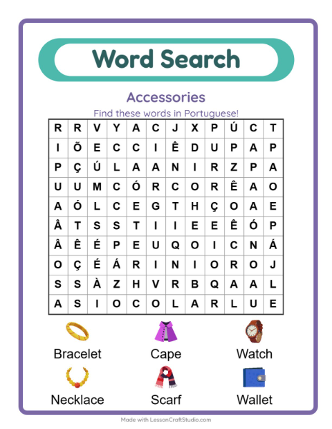 Picture word search – Accessories