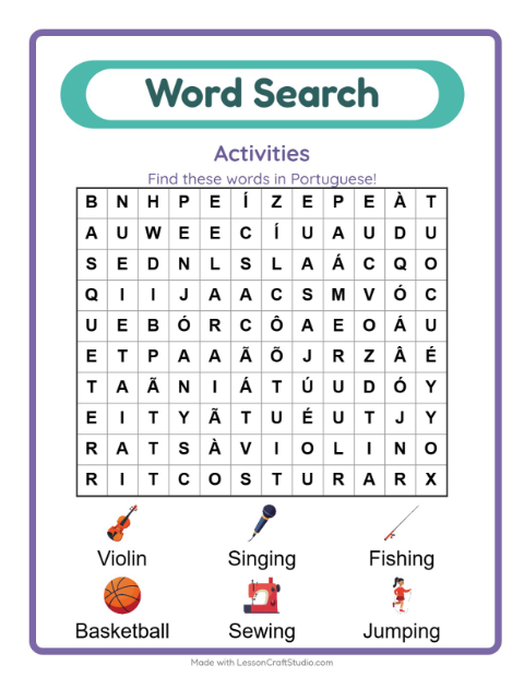 Picture word search – Activities