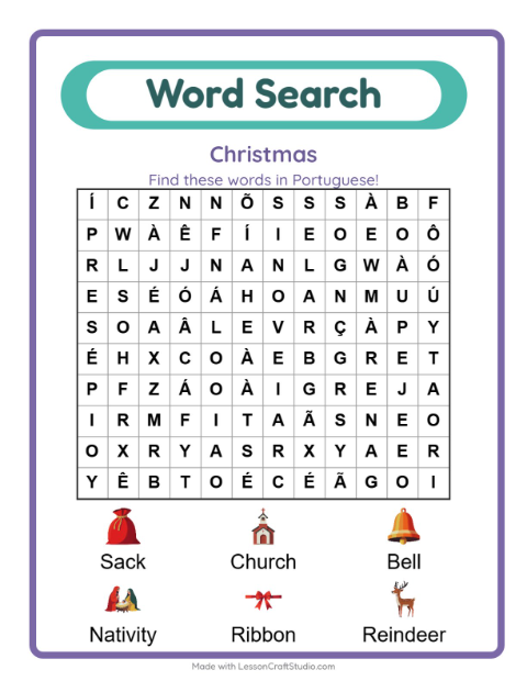 Picture word search – Christmas