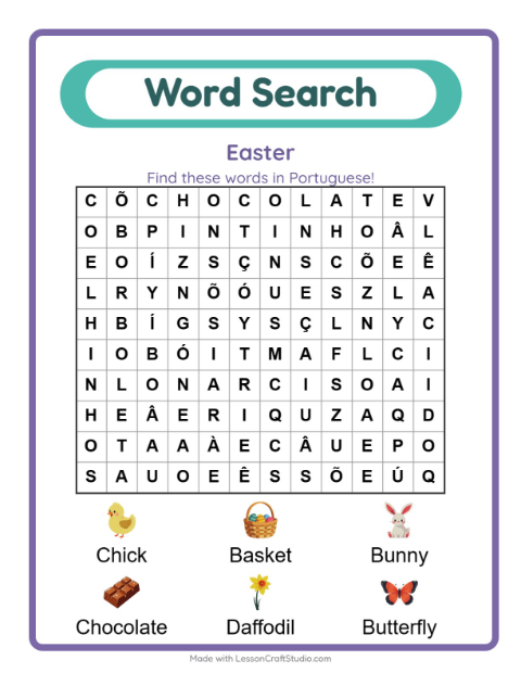 Picture word search – Easter