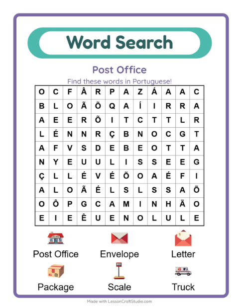 Picture word search – Post Office