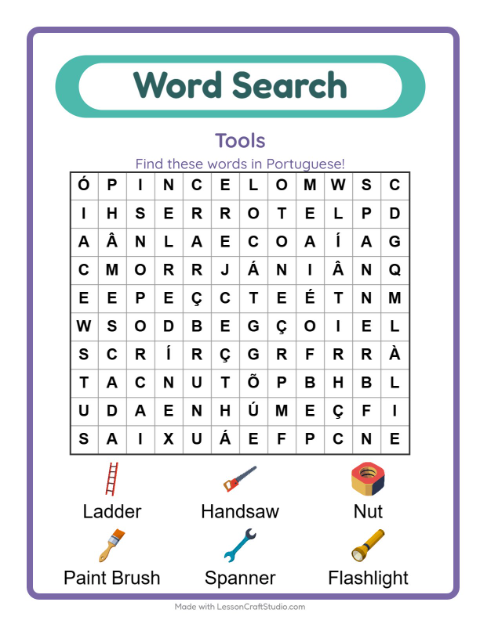Picture word search – Tools