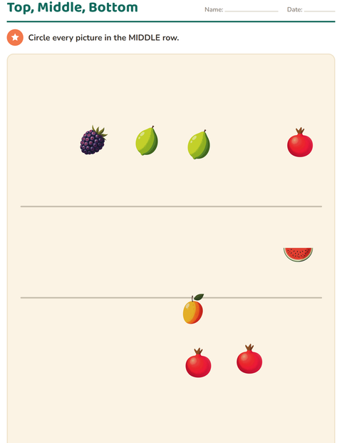 Top, Middle, Bottom — Fruits