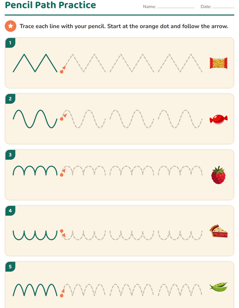 Preview of Pre-Writing Practice worksheet featuring At the Supermarket for kindergarten