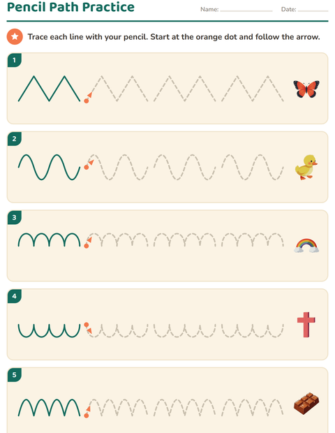 Preview of Pre-Writing Practice worksheet featuring Easter for kindergarten