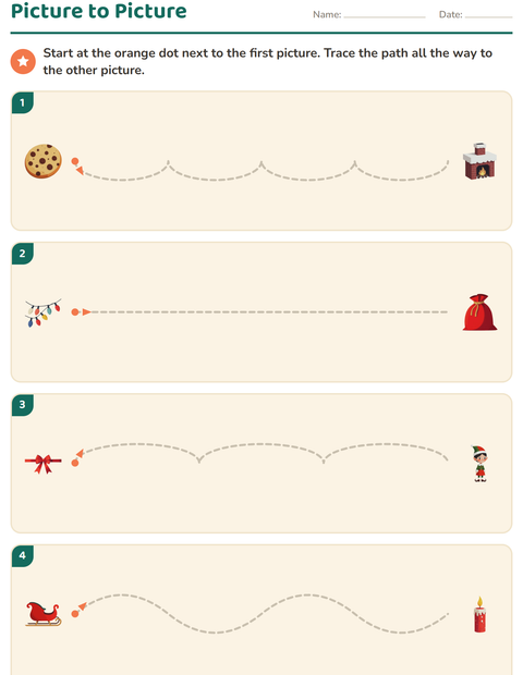 Preview of Pre-Writing Practice worksheet featuring Christmas for kindergarten