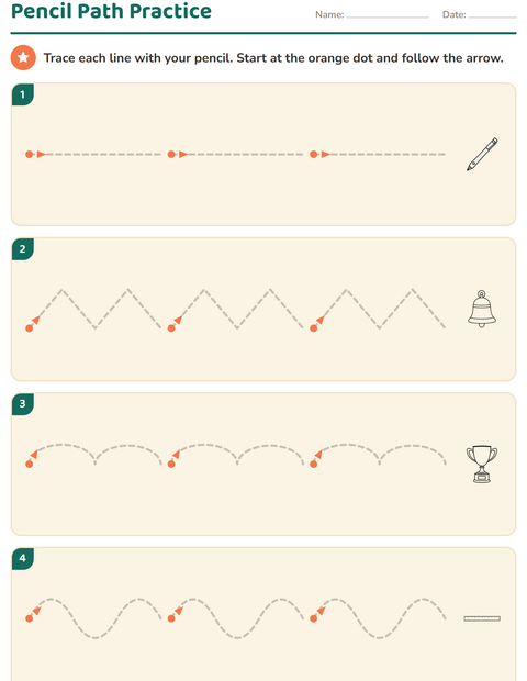 Preview of Pre-Writing Practice worksheet featuring Classroom (B&W) for kindergarten
